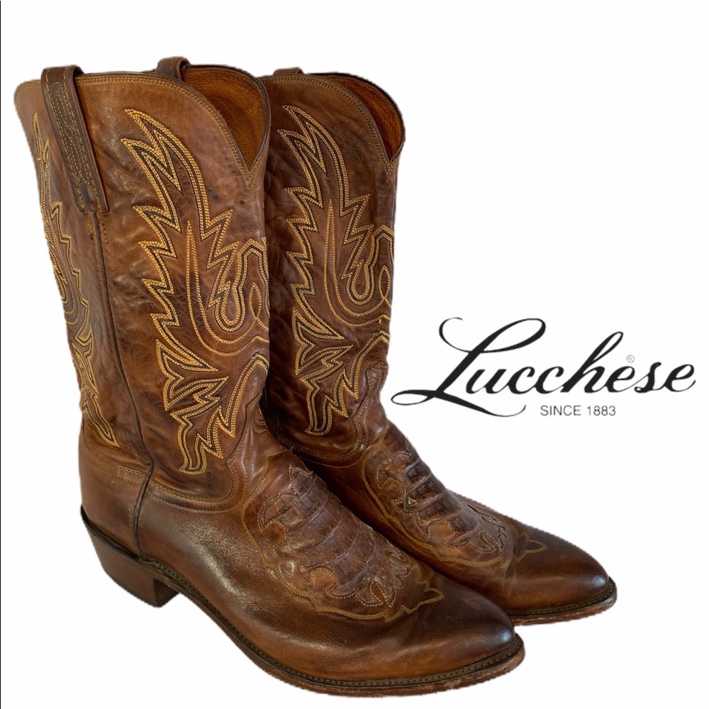 Lucchese men’s western boots ranch hand alligator